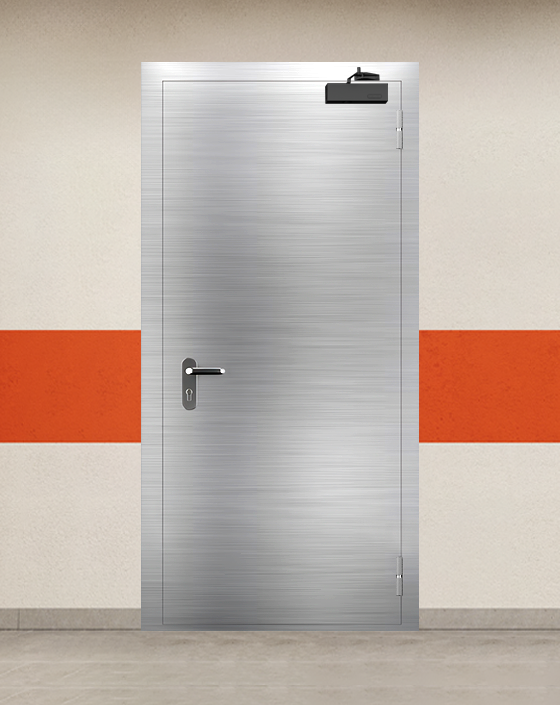Противопожарная однопольная из нержавеющей стали серая дверь EIWS 30